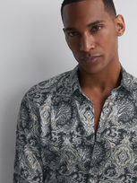 Reiss Black Multi Cousin Paisley Print Button-through Shirt