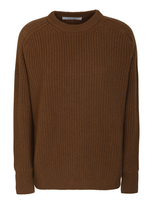 Saverio Palatella Rib Trim Woven Plain Sweater In Camel