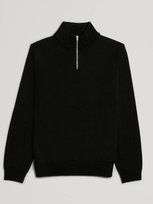 Asket The Merino Half Zip Sweater Black