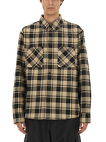 Off-white Check-print Flannel Shirt In Cream