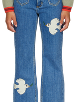 Mini Rodini Kids Blue Wrangler Edition Peace Dove Jeans