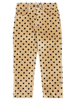 Paade Mode Kids' Polka-dot Cotton Corduroy Wide-leg Pants In Beige