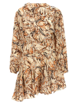 Isabel Marant Abstract Printed Asymmetric Mini Dress In Multi