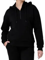 Ripe Maternity Nicky Maternity/nursing Quarter Zip Hoodie In Black