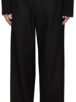 Solid Homme Black Drawstring Trousers In 405b Black