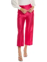 Max Mara Studio Cropped Pleated Pants In Red