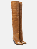 Isabel Marant Lalex Leather Over-the-knee Boots In Beige