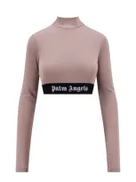 Palm Angels Top With Logo In Cream