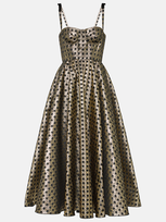 Giambattista Valli Vienna Straw-print Bustier Dress In Gold