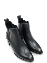 Yosi Samra Melissa Pointed Toe Chelsea Boot In Black Leather