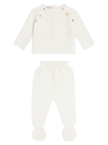 La Coqueta Baby Set Ciro Aus Top Und Hose Aus Wolle In Neutrals