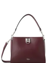 Mulberry Small Iris Leather Top Handle Bag In Black Cherry