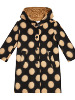 Monnalisa Kids' Polka-dot Wool-blend Coat In Black