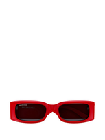 Balenciaga Eyewear Rectangle Frame Sunglasses In Red