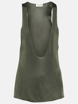 Saint Laurent Knit Tank Top In Green