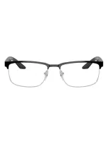 Prada 56mm Rectangular Optical Glasses In Black