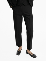 Mango - Pantalon Droit Costume Noir - 46 - Femme In Black