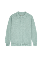 Pangaia Recycled Cashmere Polo Sweater In Eucalyptus Blue