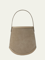 Savette The Bucket Suede Shoulder Bag In Clay