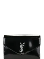 Saint Laurent Cassandre Flap Pouch In Noir