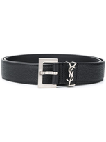 Saint Laurent Logo Belt In Black  