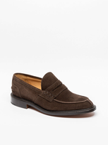 Tricker's Cafè Repello Suede Penny Loafer In Marrone