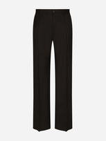 Dolce & Gabbana Stretch Wool Twill Pants With Wide Leg