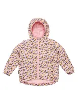 Snapper Rock Kids' Girls Toddler Child Leopard Love 2 In 1 Puffer Jacket In Pink