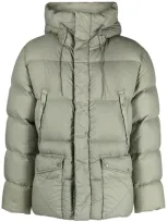 Ten C Hooded Padded Jacket In Grey