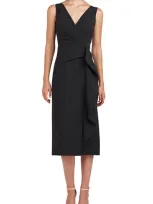 Kay Unger Brynn Ruffle Sheath Dress In Black