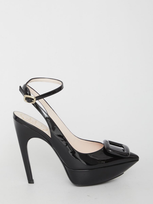 Roger Vivier Choc Buckle Sling Back Pumps In Black