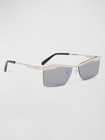 Off-white Men's Rimini Metal Rectangle Sunglasses In Silver