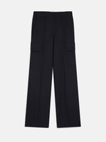 Stella Mccartney Tailored Straight Leg Cargo Trousers In Ink