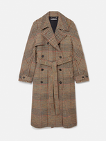 Stella Mccartney Tweed Belted Long Coat In Camel