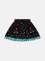 Stella Mccartney Kids' Tulip Print Skater Skirt In Black