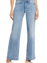 Nydj Womens Denim Mid-rise Wide Leg Jeans In Blue