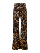 Etro Trousers  Jaquard Medaglioni In Velvet In Brown