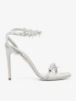 René Caovilla 105 Crystal-embellished Bows Sandals In Silver