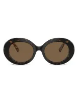 Dolce & Gabbana Dolce&gabbana 51mm Oval Sunglasses In Brown/brown Solid