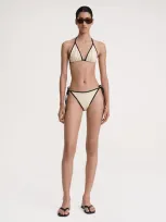 Totême Stripe Tie Bikini Top Light Hay