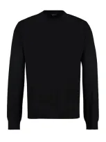 Versace Silk And Cotton Blend Sweater In Black