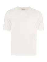 The (alphabet) Cotton Short Sleeve Sweater In White