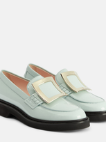 Roger Vivier Viv' Rangers Patent Leather Loafers In Blue