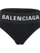 Balenciaga Black Briefs With Branded Elastic At The Waist In Stretch Cotton Woman