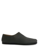 Maison Margiela Black Leather Tabi Loafer In T8013 Black