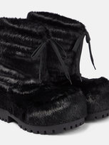 Balenciaga Alaska Faux Fur Snow Boots In Black