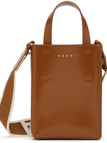 Marni Brown Museo Nano Bag In Neutrals