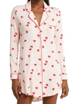 Nordstrom Moonlight Eco Nightshirt In Pink Lotus Heart Toss