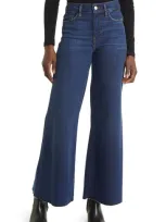 Frame Le Palazzo Raw Hem Ankle Wide Leg Jeans In Majesty