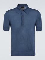 Tom Ford Cashmere And Silk Polo Shirt In Blue